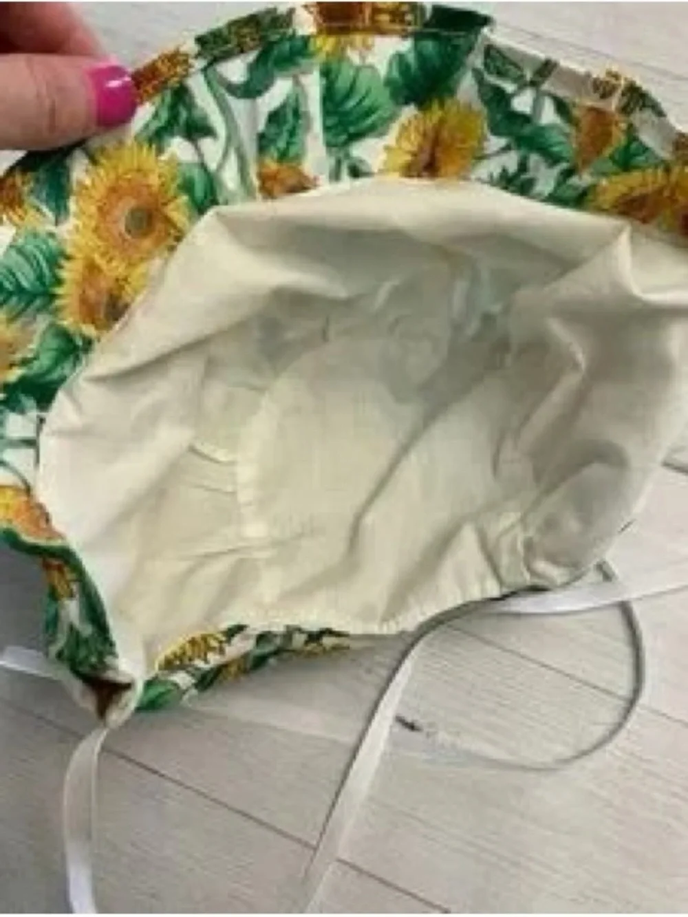 Sunflower Print Baby Bloomers & Bonnet Set - Green/Yellow